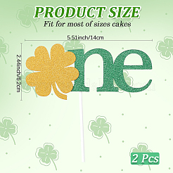 Kleeblatt-Kuchenaufsätze aus Papier zum Saint Patrick's Day&nbsp;AJEW-WH20022-27B