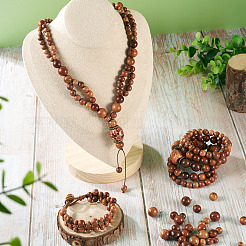 400pcs 4 styles de perles en bois naturel&nbsp;WOOD-TA0001-71