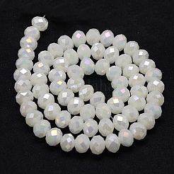 Fili di perle di vetro placcato&nbsp;X-GLAA-F001-3x2mm-30L