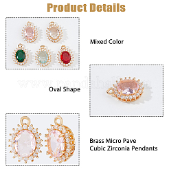 10 Stück 5 Farben Messing Micro Pave Zirkonia Anhänger&nbsp;KK-HS0015-57