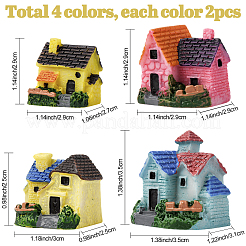 8 Stück 4 Stile Harz Villa Haus Figuren Display Dekorationen&nbsp;DJEW-SP0001-18