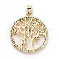 Pendentifs en laiton avec zircon cubique micro pavé&nbsp;ZIRC-E165-05G