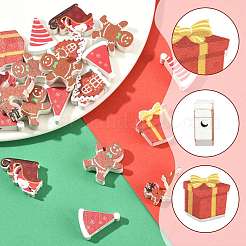 42 Stück 7 Stile Weihnachtsbedruckte Schima-Holzperlen&nbsp;WOOD-FS0002-49