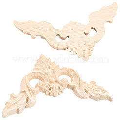 Applique onlay sculpté en bois de caoutchouc&nbsp;AJEW-CP0010-69