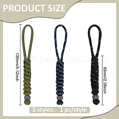 3 Stück Schlüsselanhänger-Karabiner aus Polyester- und Spandex-Kordeln&nbsp;HJEW-UN00081