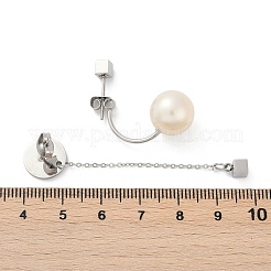 Ohrstecker aus 304 Edelstahl-Kunststoff mit Kunstperlen&nbsp;EJEW-Z089-19P
