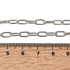 4 mm lange Büroklammerketten aus Edelstahl 201 für Damen und Herren&nbsp;NJEW-K302-24P