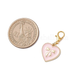 Legierung rosa Emaille Anhänger Dekorationen&nbsp;HJEW-JM04178