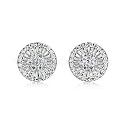 Boucles d'oreilles puces en argent sterling pavé de moissanite pour femme&nbsp;MB9290