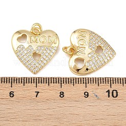 Pendenti in ottone con micro pavé di zirconi cubici per la festa della mamma&nbsp;KK-L251-06G-04
