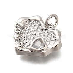 Porte micro ouvrent pendentifs zircone cubique en laiton de placage&nbsp;KK-I716-09P