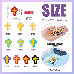 20 pezzo di perline di vetro smaltate bicolore&nbsp;BLOW-TA0001-07A
