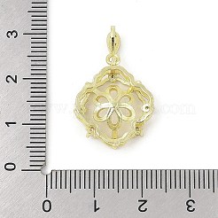Ciondolo europeo in ottone micro pavé di zirconi cubici trasparenti&nbsp;KK-K297-58G