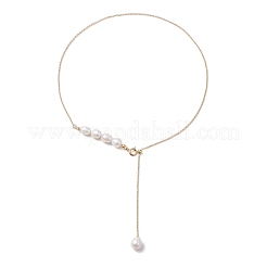 Verstellbare Schieber-Lasso-Halsketten aus Naturperlen&nbsp;NJEW-TA00180