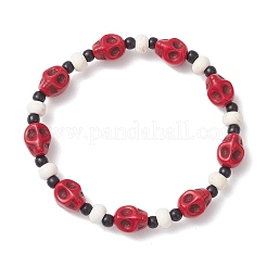 Armbänder aus synthetischem Türkis und Glasperlen&nbsp;BJEW-JB12170-02