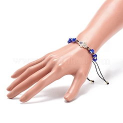 Bracciale con perline intrecciate malocchio a lume e orecchini pendenti&nbsp;SJEW-JS01258