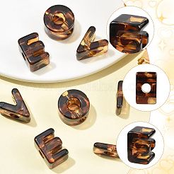 8 pièce de perles européennes en acrylique à motif léopard (4 styles différents)&nbsp;MACR-FS0002-48