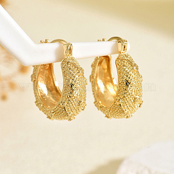 Aretes de aro texturizados de latón&nbsp;OS8386