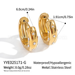PandaHall 5 Paia Orecchini A Cerchio In Ottone Placcato Oro Con Zirconia – Gioielli Eleganti Per Donne E Ragazze