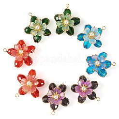 8pcs 4 Farben Glasanhänger&nbsp;PALLOY-TA00350