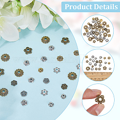 360 pièces 12 styles capuchons de perles en alliage de style tibétain&nbsp;TIBE-SC0002-31
