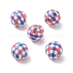 Perles européennes en bois sur le thème de la fête de l'indépendance&nbsp;WOOD-I014-01B