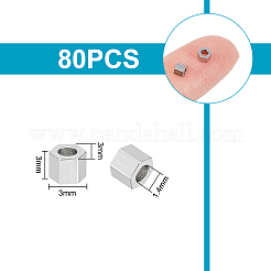 80 pièce de perles d'espacement en acier inoxydable 304&nbsp;STAS-UN0050-36
