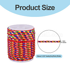 2 rotolo di cordino decorativo in nylon intrecciato multicolore&nbsp;NWIR-TADJ0001-04C