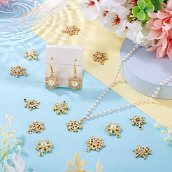 36 stücke 6 arten legierung micro pave klar zirkonia schneeflocke anhänger&nbsp;FIND-TA0009-86
