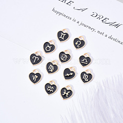Pendentifs en émail d'alliage plaqué or léger&nbsp;ENAM-R055-05B