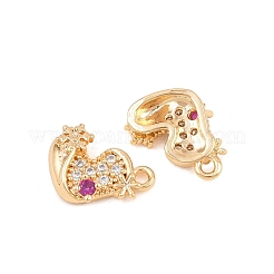 Colgantes de circonita cúbica micro pavé de latón navideño&nbsp;KK-L261-15B-G03