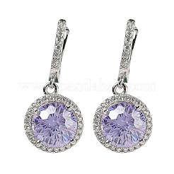 925 sterling silver micro spianare zirconi orecchini a cerchio&nbsp;EJEW-B147-01B-05