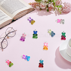 40pcs 10 couleurs pendentifs en résine transparente&nbsp;RESI-CP0001-11