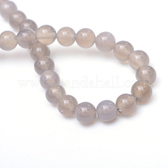 Rotonde fili di perline naturale grigio agata&nbsp;X-G-R345-4mm-07