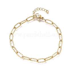 Bracciali a catena testurizzata a graffetta in acciaio inossidabile 304 da 4 mm per uomo e donna&nbsp;SA-CBAB767-08G