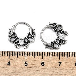 Creolen mit Schlangenmotiv aus chirurgischem Edelstahl 316 mit klaren Zirkonia&nbsp;EJEW-G416-39AS