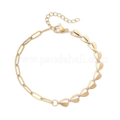 2 Stück asymmetrisches Herzgliederarmband aus Edelstahl 304&nbsp;BJEW-JB13510