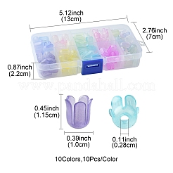 9 Farben transparente Acrylperlenkappen&nbsp;OACR-FS0001-72