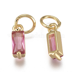 Breloques en laiton avec zircone cubique de micro pave&nbsp;ZIRC-F111-03G-02