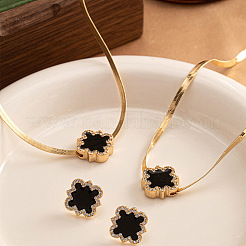 Halsketten mit Anhängern aus Blumenlegierung und Kristall-Strass und Emaille sowie Bettelarmbänder und Ohrstecker-Sets&nbsp;FS-WG094C2-01