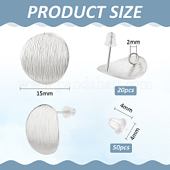 20 pièces de clous d'oreilles en laiton&nbsp;KK-BC0013-98