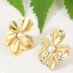 Boucles d'oreilles à tige en acier inoxydable 304 avec perles en plastique ABS pour femmes&nbsp;EJEW-U046-12B-G