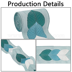 Ruban jacquard en polyester à motif de feuilles de 3 m pour accessoires vestimentaires&nbsp;OCOR-CY0002-12A