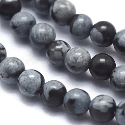 Naturschneeflocke Obsidian Perlen Stränge&nbsp;G-A177-04-21