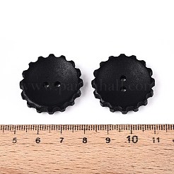 Mit Sprühfarbe bemalte Knöpfe aus Naturholz&nbsp;WOOD-T032-34E