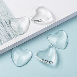 Cabochons cardiaques de verre transparent&nbsp;GGLA-R021-30mm