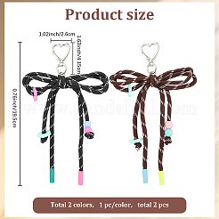 2 Stück 2 Farben Acryl & Polyester Bowknot Anhänger Dekorationen&nbsp;HJEW-GF0001-61