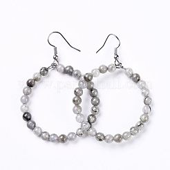 Orecchini pendenti labradorite naturale&nbsp;EJEW-K077-A14