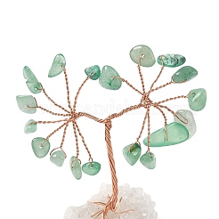 Natürliche grüne Aventurin-Chips als Baum-des-Leben-Dekorationen&nbsp;DJEW-P022-01B-06