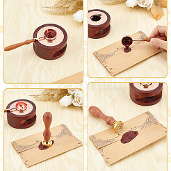 Cachets de cire en laiton avec manche en bois&nbsp;AJEW-WH0412-0338